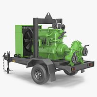 Industrial Water Transfer Pump Trailer Rigged