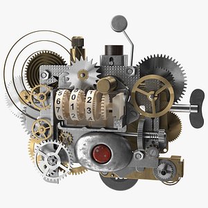 clockwork gear counter mechanism model