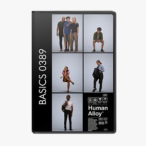 Basics0389 - A set containing 5 models of male and female teens in casual attire 3D model