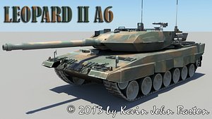 3d rigged leopard a6 tank model