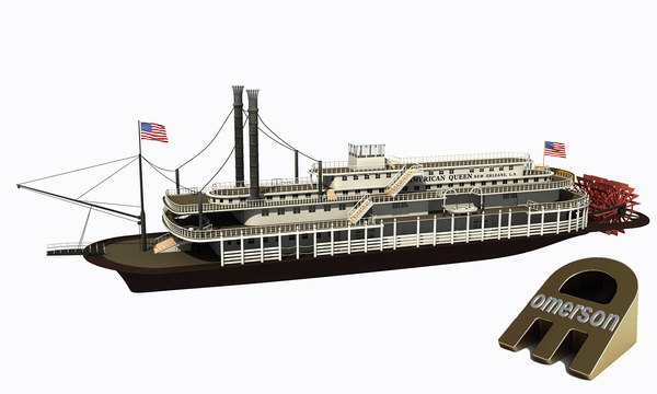 historic paddle river boat 3D model