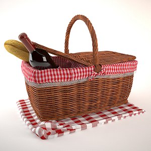 3d picnic basket model