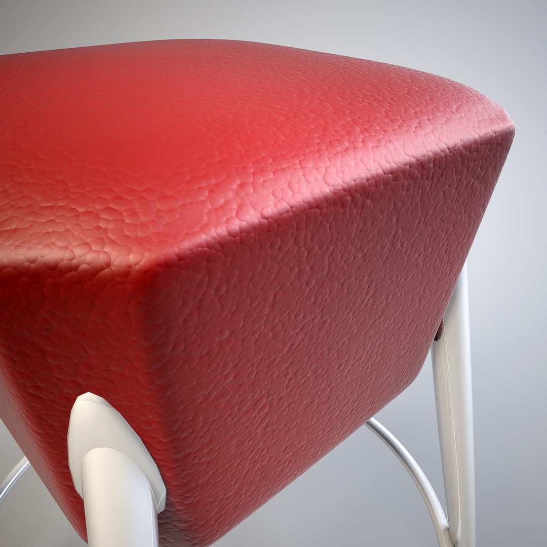 3d Red Leather Bar Chair