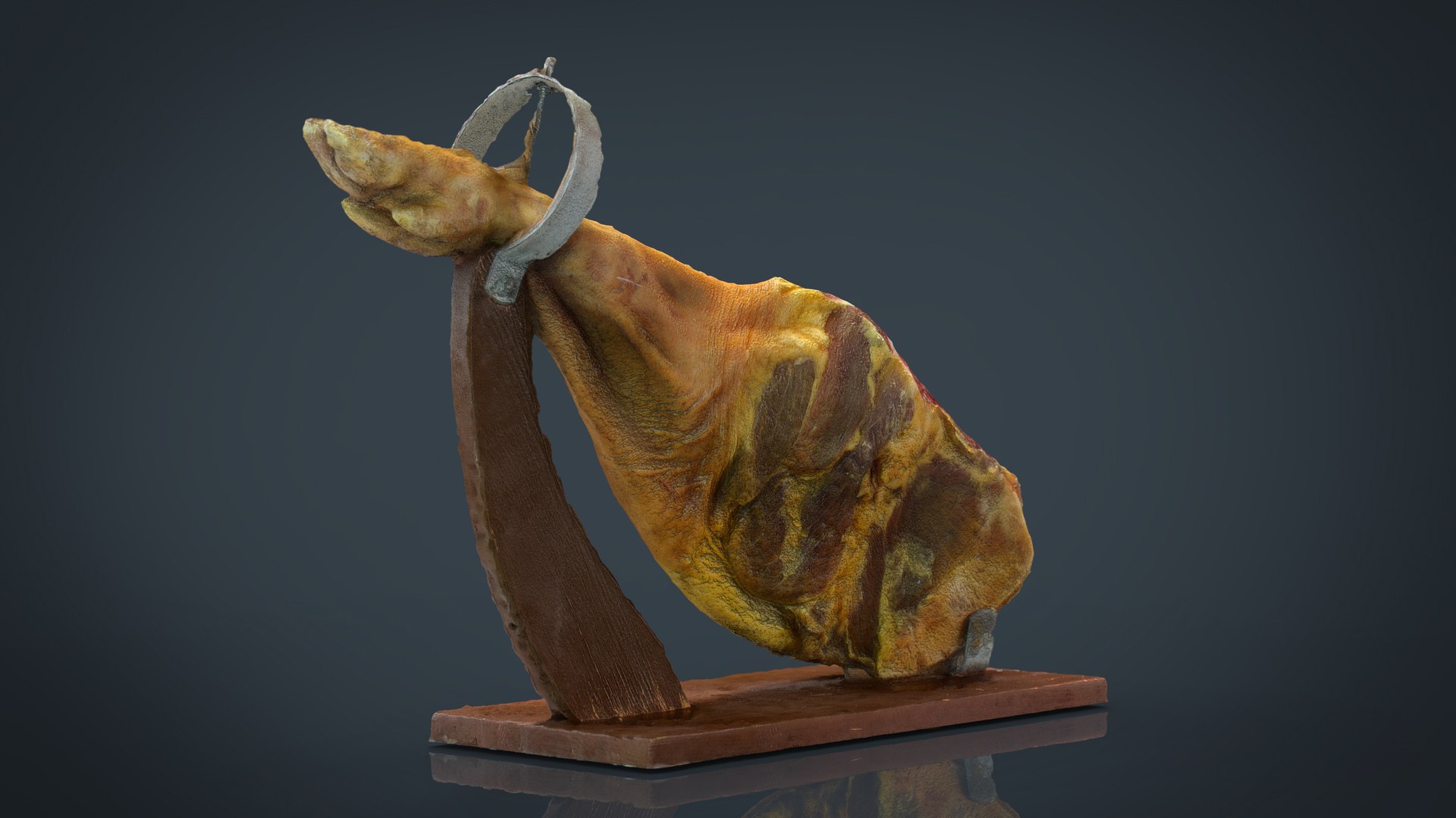 3d model serrano ham holder https://p.turbosquid.com/ts-thumb/1r/vrvypK/KiCJ0Oz2/serranohamwithholdervideo.734/jpg/1483383603/1920x1080/fit_q87/fab5839879c456da505942d2ea6b6188e538b77b/serranohamwithholdervideo.734.jpg