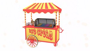 3D Icecream Food Cart model