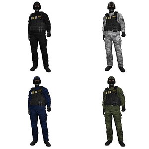 SWAT Soldier LOD3 Rigged Pack
