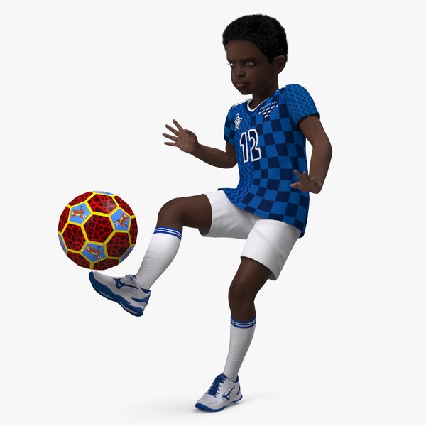 Black Child Boy Hitting Ball 3D model