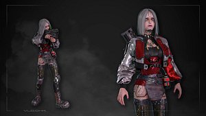 3D model Kate - CyberGirl