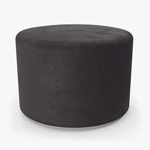 Round Fabric Ottoman Footstool for 3D Print