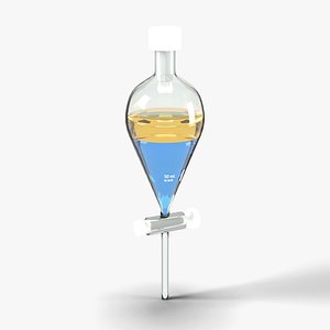 Separatory Funnel 250 ml with PTFE Stopcock and Two-Phase Liquid - Laboratory Glassware