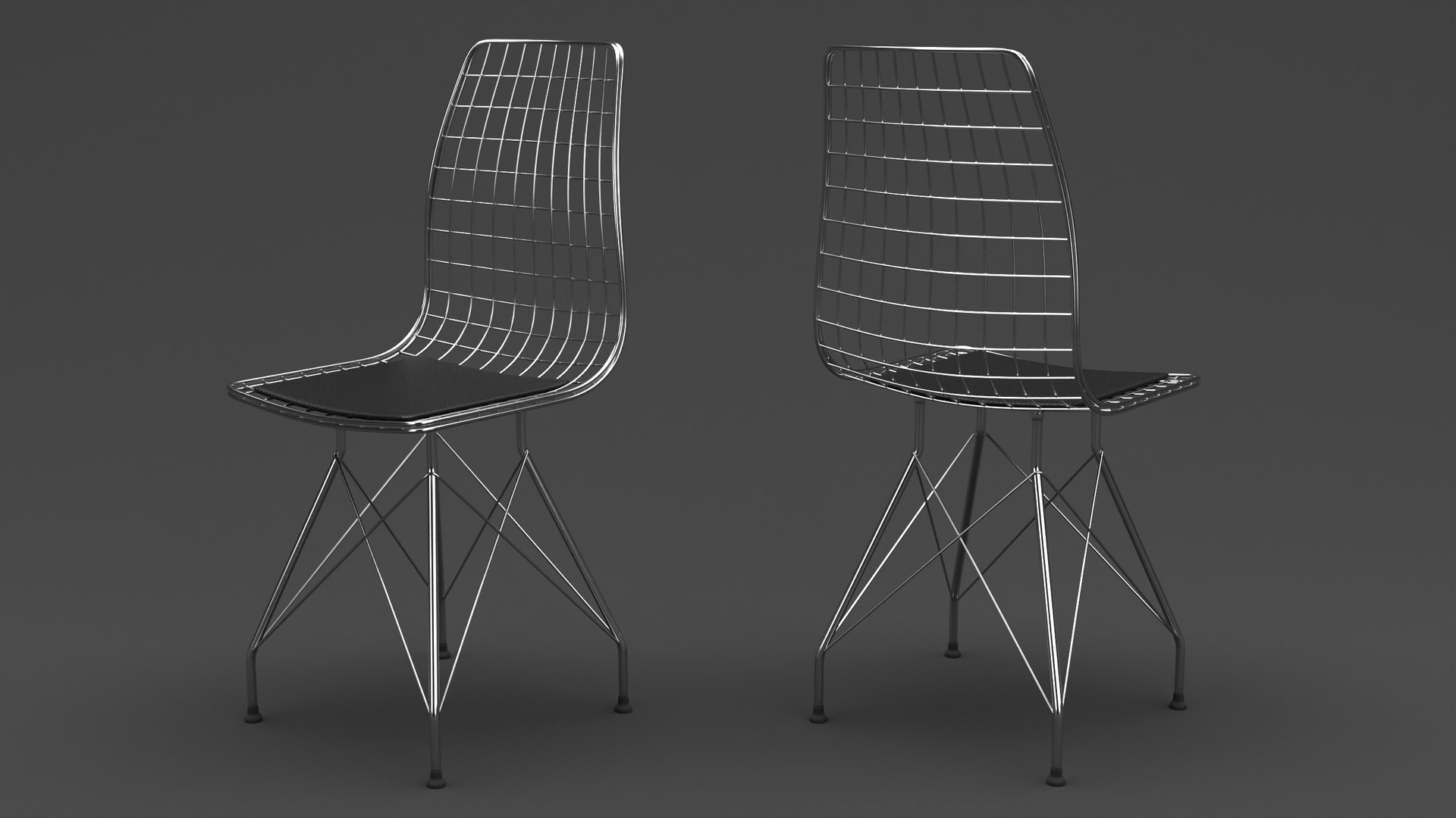 Realistic Metallic Wire Chair 3D Model - TurboSquid 1850592