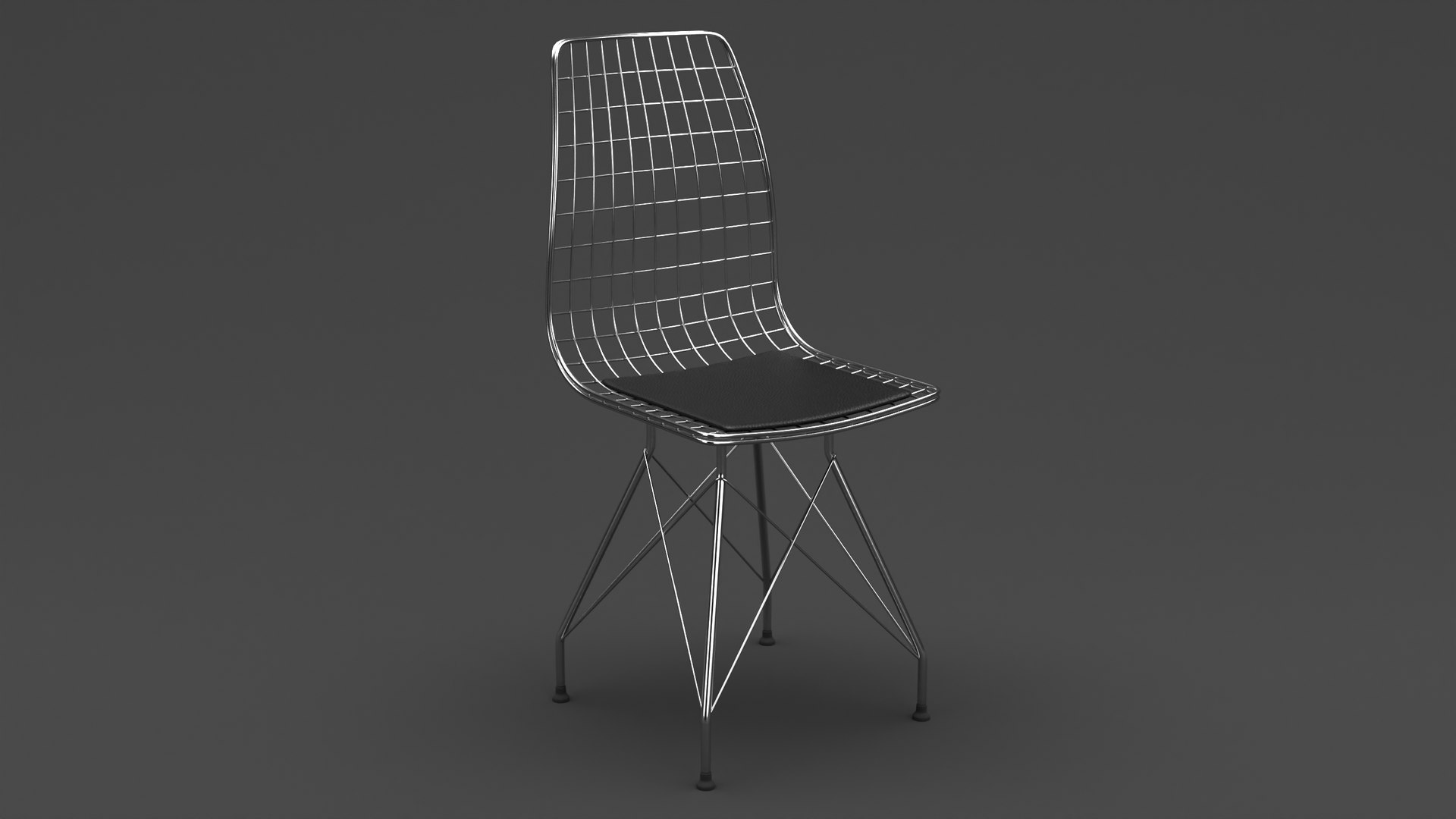 Realistic Metallic Wire Chair 3D Model - TurboSquid 1850592