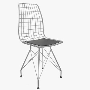 Realistic Metallic Wire Chair 3D model