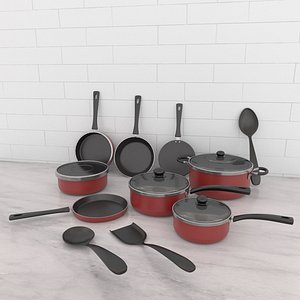 3D model cookware kitchen