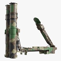 Air Defense Launcher Unit with Radar Mast Rigged for Cinema 4D