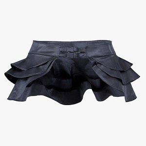 Vinyl Layered Peblum Skirt Remastered 3D model