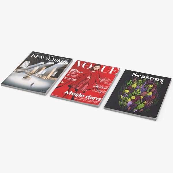 3D model New Yorker Vogue and Seasons Magazines