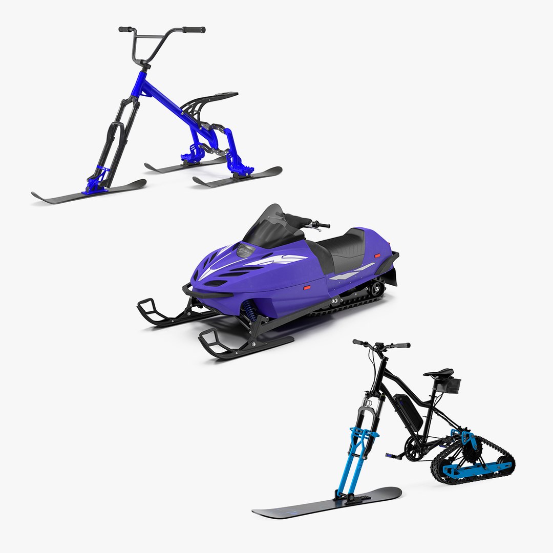 Snowmobiles Collection 3D model preview