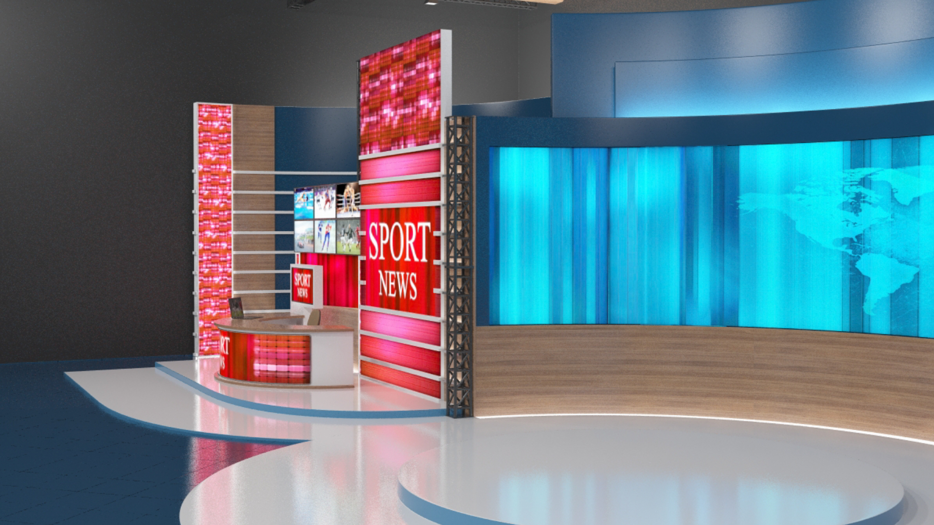 Tv Studio News 3d Model
