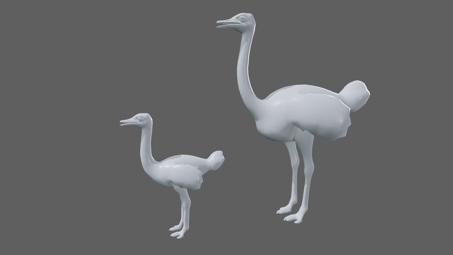 3D Adult Ostrich And Ostrich Chick Rig High-poly Textured - TurboSquid ...