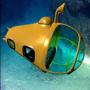 3D yellow submersible