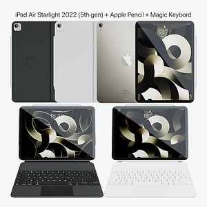 iPad Air 2022 Starlight Full set 3D model