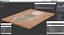 Thin Crust Pizza Dough on Wooden Board 3D Model