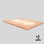 Thin Crust Pizza Dough on Wooden Board 3D Model
