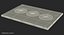 Thin Crust Pizza Dough on Wooden Board 3D Model