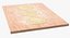 Thin Crust Pizza Dough on Wooden Board 3D Model