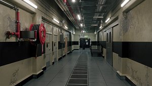 Industrial Hallway 3D model