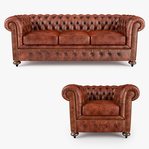 William Blake Chesterfield Armchair and Sofa