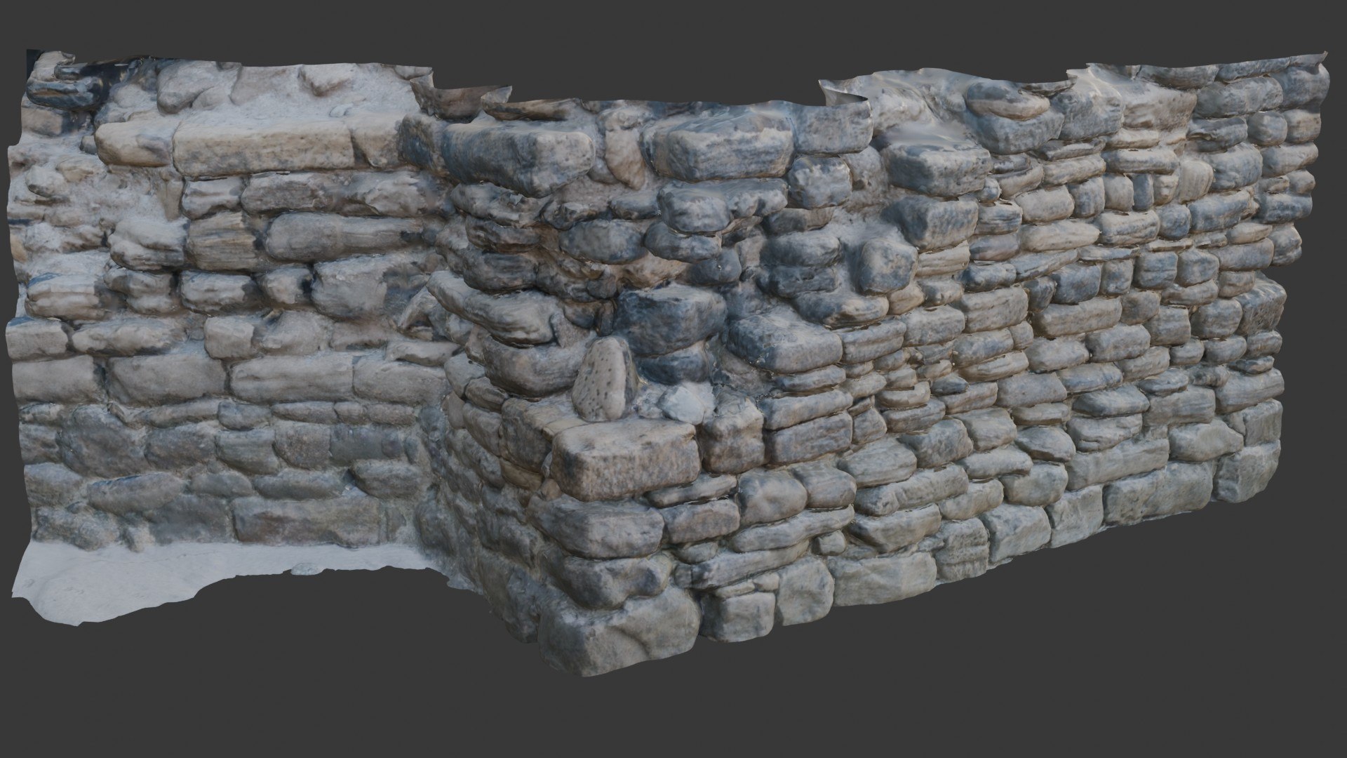 3D Ancient Stone Wall Ruins Photorealistic - TurboSquid 2395192