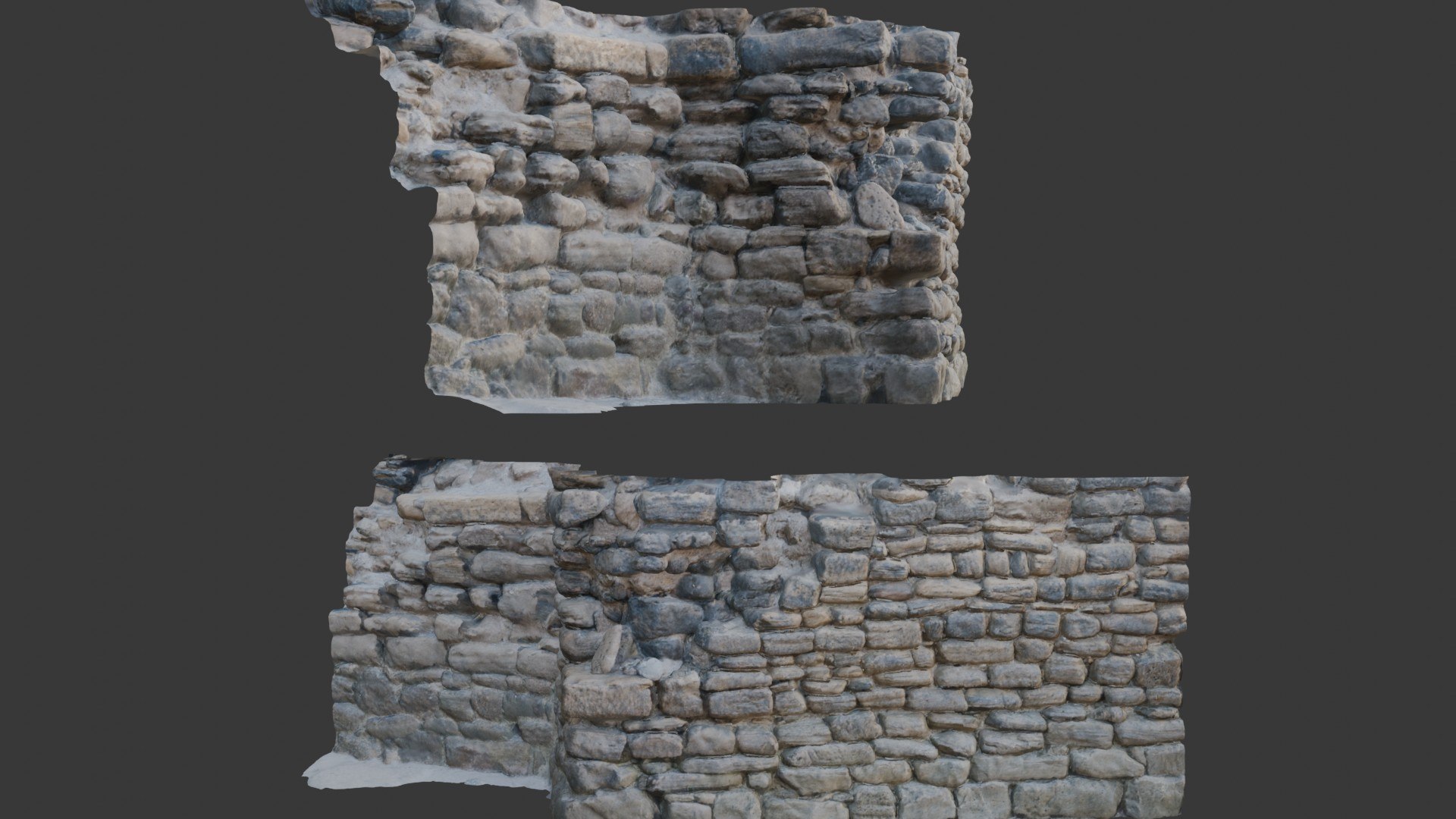 3D Ancient Stone Wall Ruins Photorealistic - TurboSquid 2395192