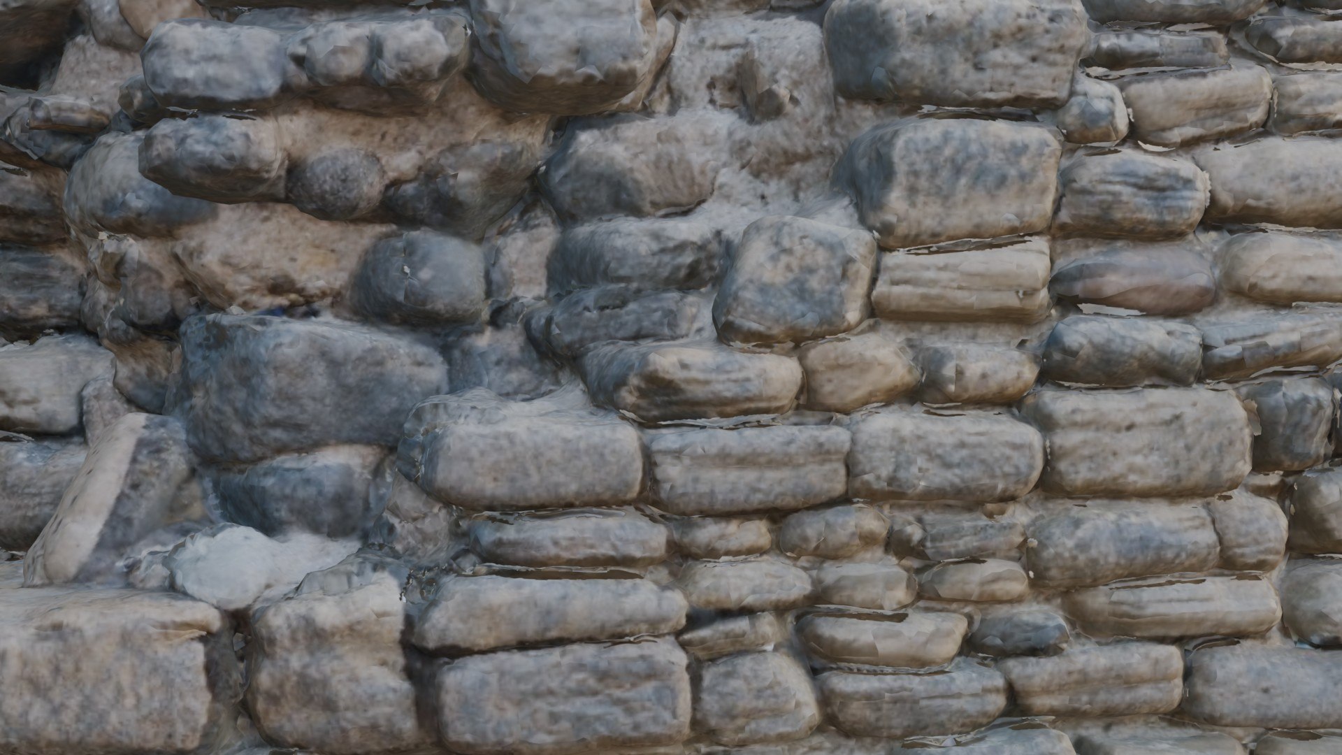 3D Ancient Stone Wall Ruins Photorealistic - TurboSquid 2395192