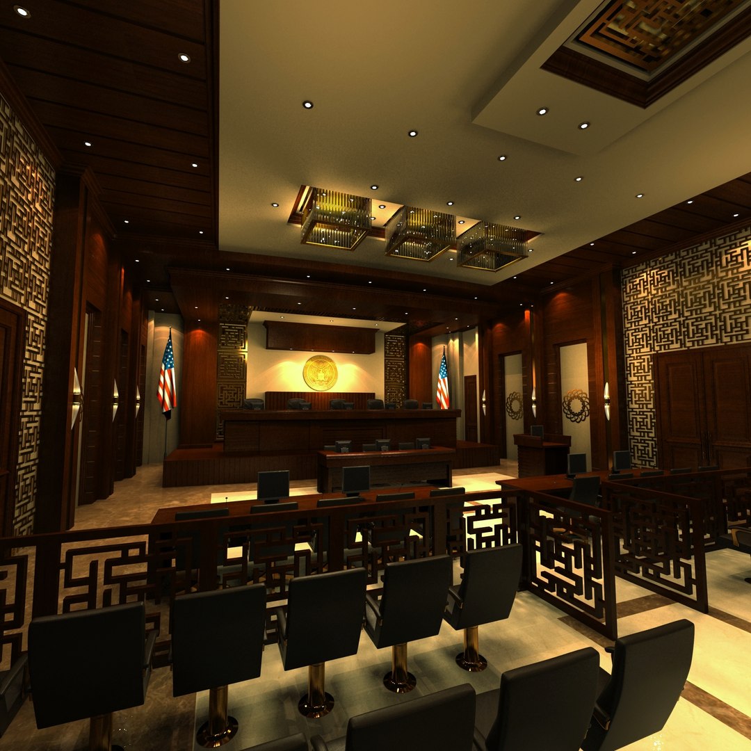3d Courtroom Scene Interior