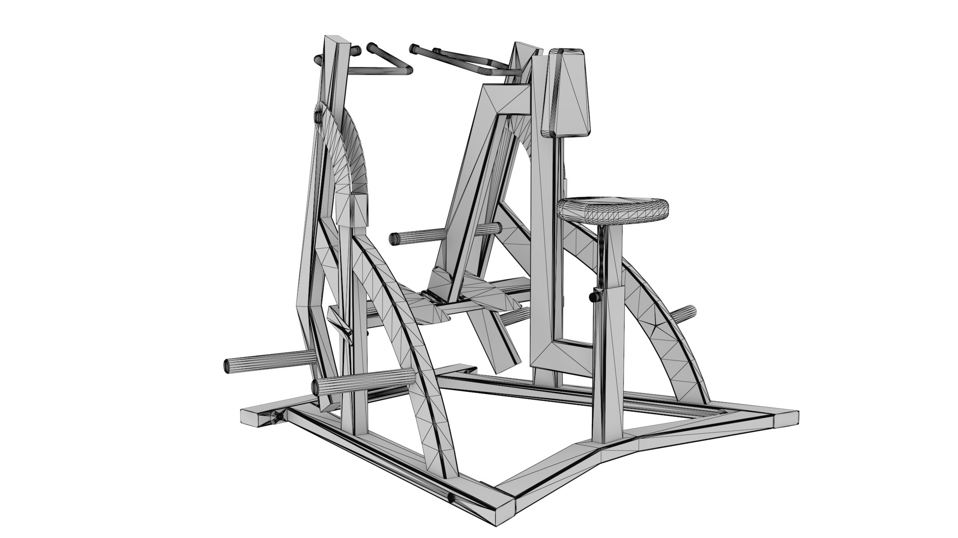 3D 3D Model Sports Exercise Equipment Sp Low Row Machine - TurboSquid ...