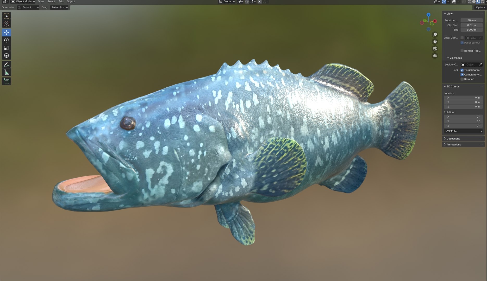 3D Model Goliath Grouper Fish - TurboSquid 2512906