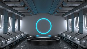 Product stand in futuristic theme