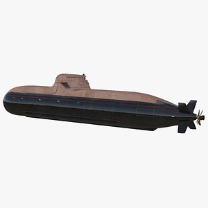 3D Diesel Submarine HDW Class 212A Half Wet Rigged