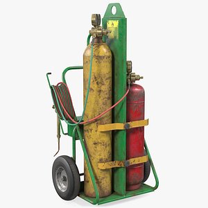Oxygen and Acetylene Torch Welding Cart Set Old