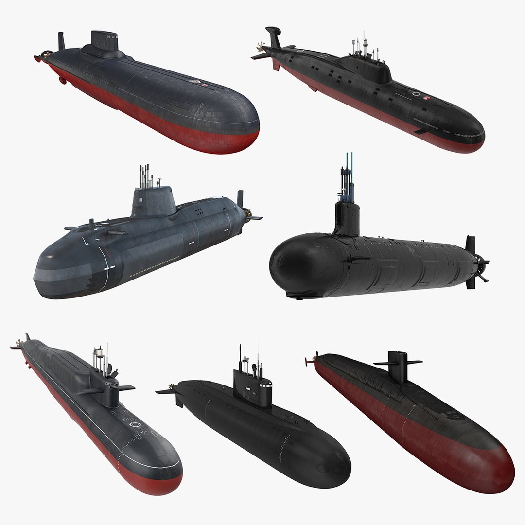 Military Submarines 3D Models Collection 2 3D model preview