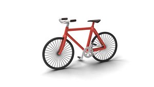Low Poly Cartoon Bicycle