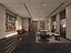 Modelo 3D do interior da recepção de um hotel moderno