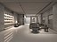 Modelo 3D do interior da recepção de um hotel moderno
