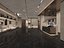 Modelo 3D do interior da recepção de um hotel moderno