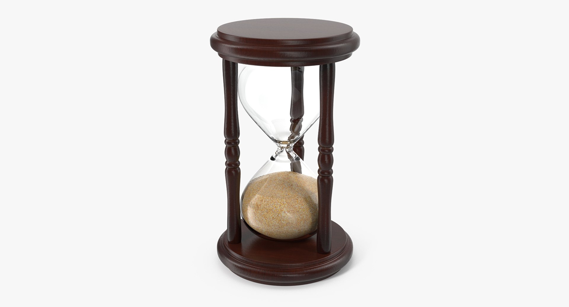 Wooden Hourglass Sand Timer 3D model preview