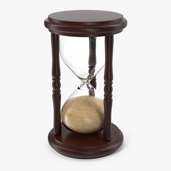 3D wooden hourglass sand timer model