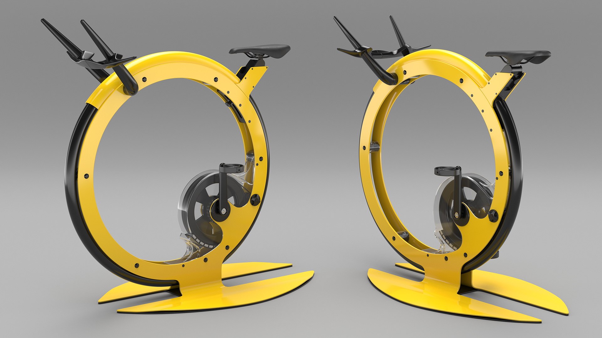 Futuristic Exercise Bike Yellow Model - TurboSquid 1987647