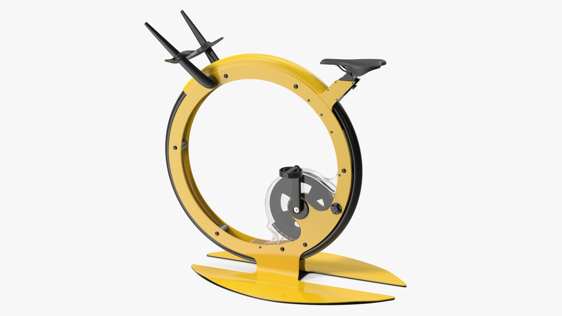 Futuristic Exercise Bike Yellow 3D model preview